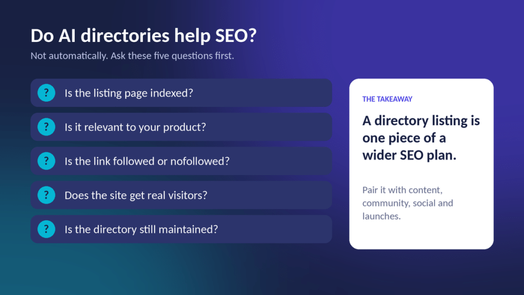 AI directories and SEO strategy for improving product visibility